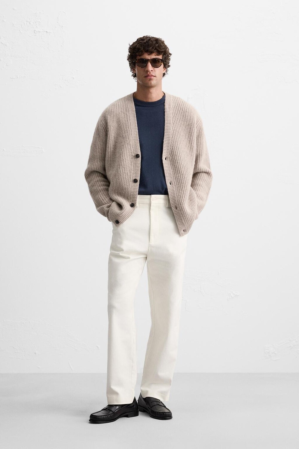 

Шерстяной кардиган ZARA, бежевый