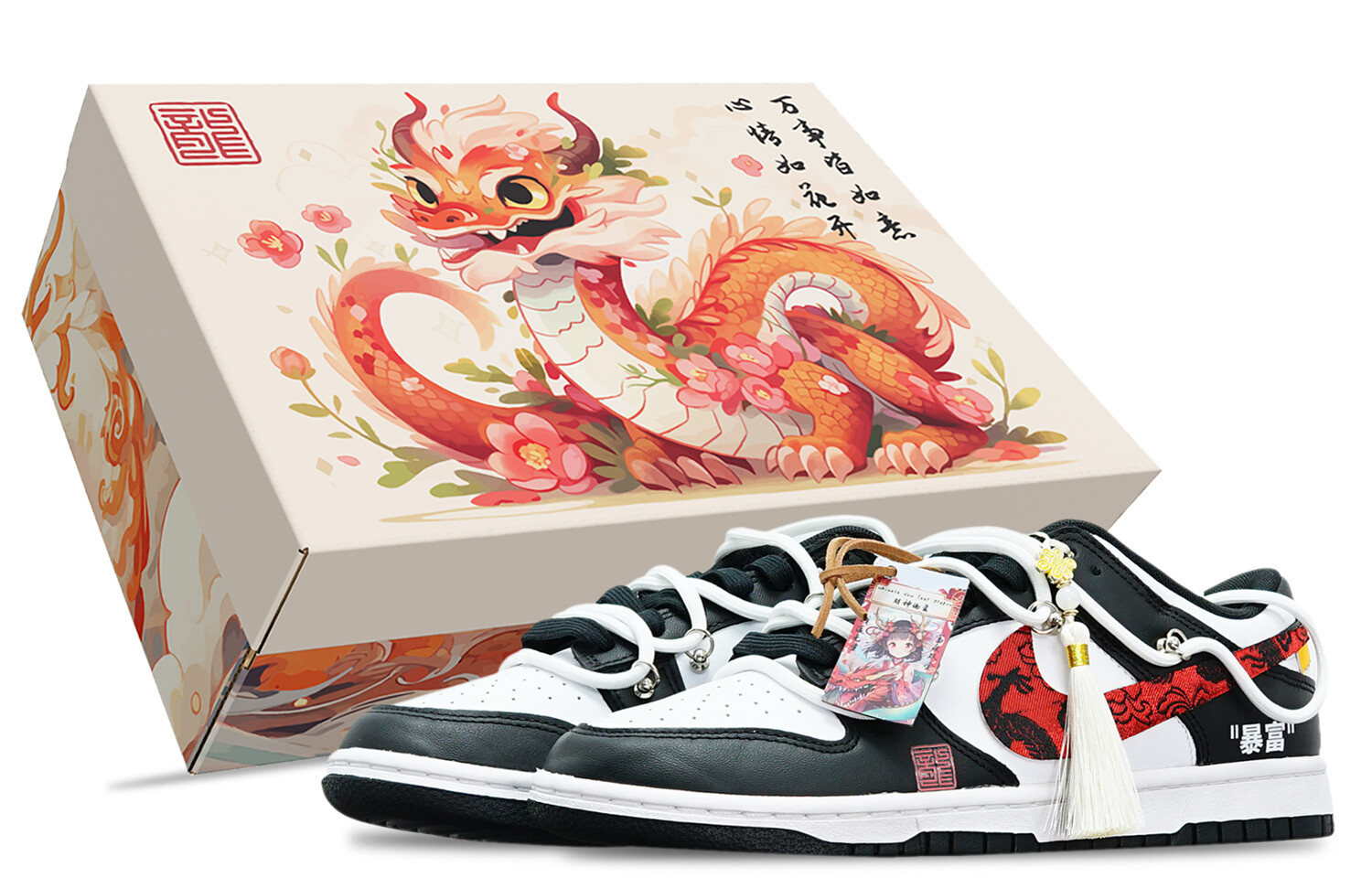 

Кроссовки Nike Dunk Skateboard Shoes Men Low-Top Black White Red