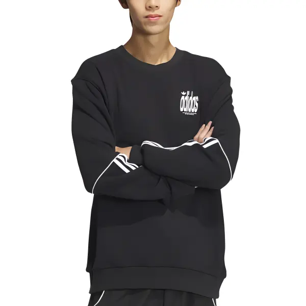 Толстовка DELUXE CREW мужская черная Adidas Originals, черный — фото 4