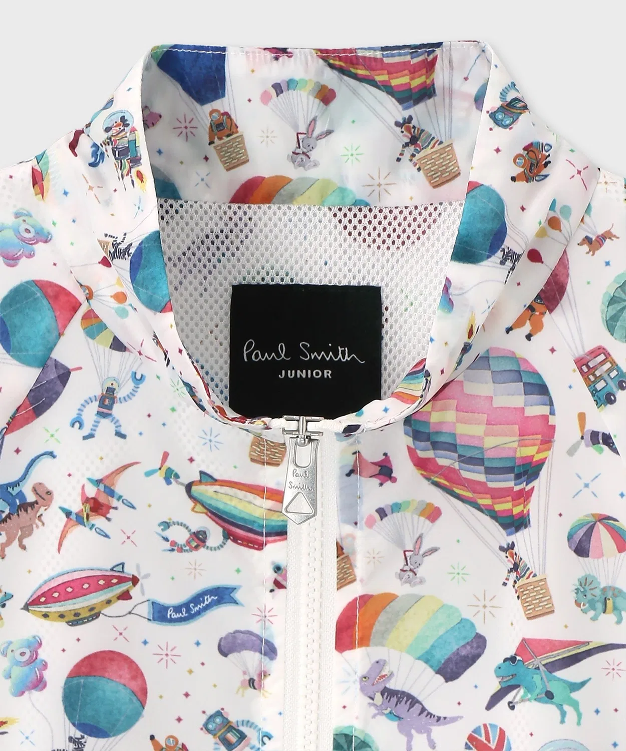 Куртка-бомбер Paul Smith Junior с принтом воздушных шаров, офф-вайт — фото 2