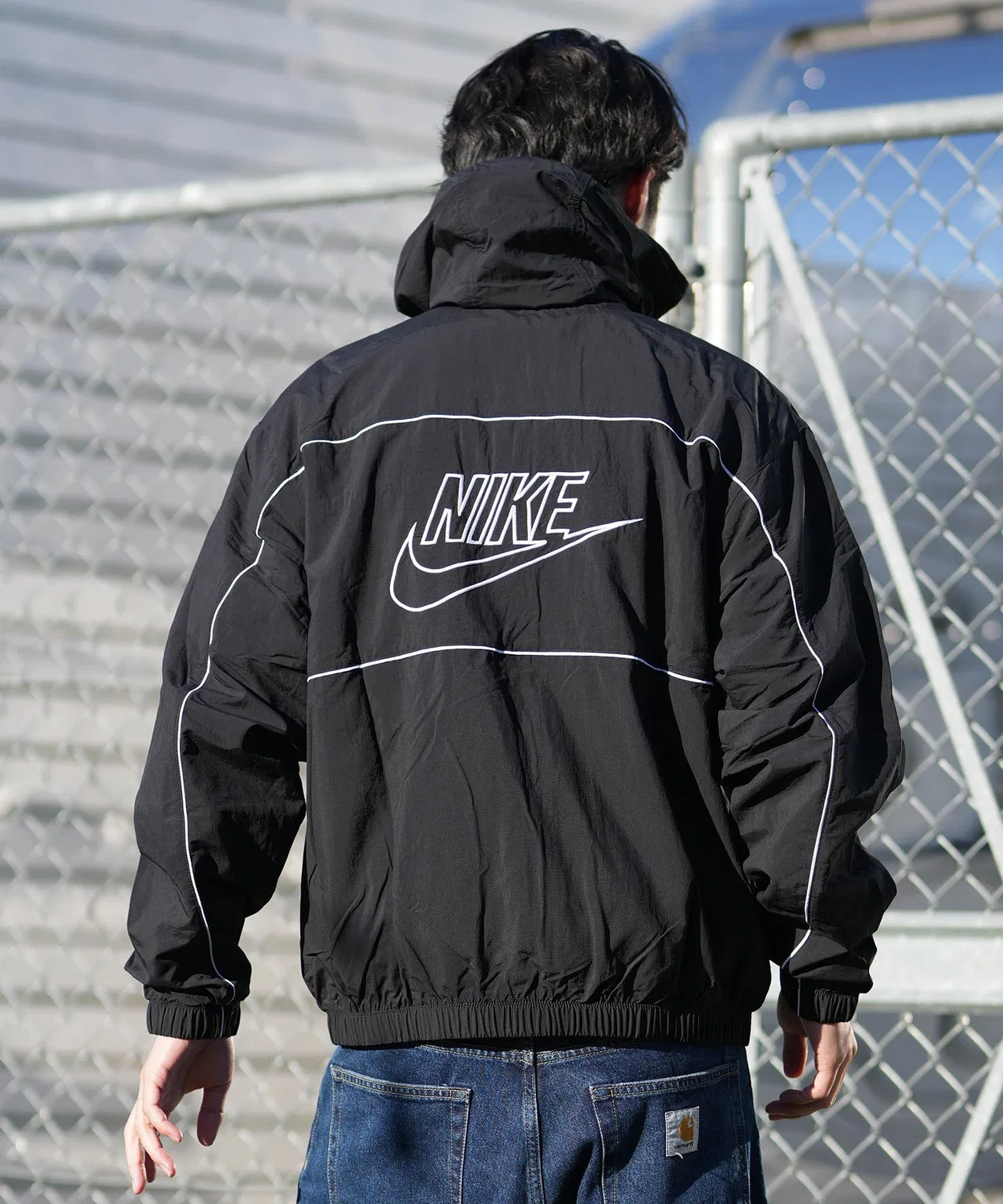 Куртка Nike из нейлона, флисовая, чёрная — фото 3
