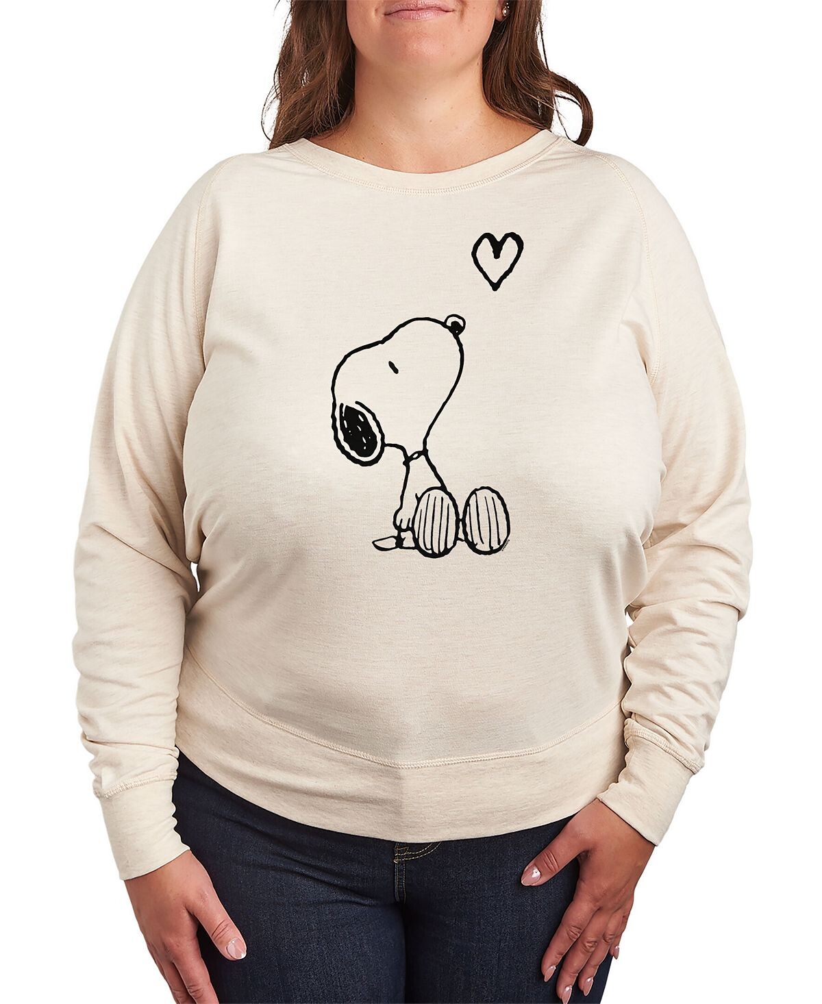 

Модный пуловер больших размеров Snoopy с длинными рукавами и графическим рисунком Air Waves