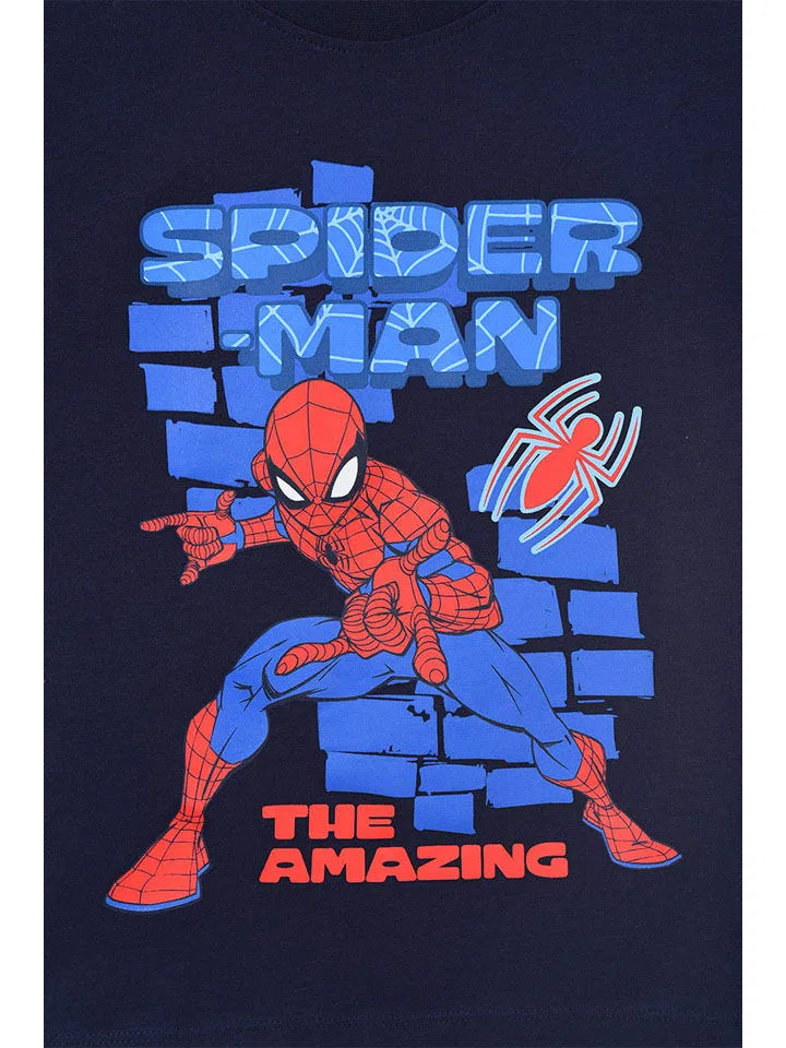 Футболка с принтом Spiderman, темно-синий — фото 3