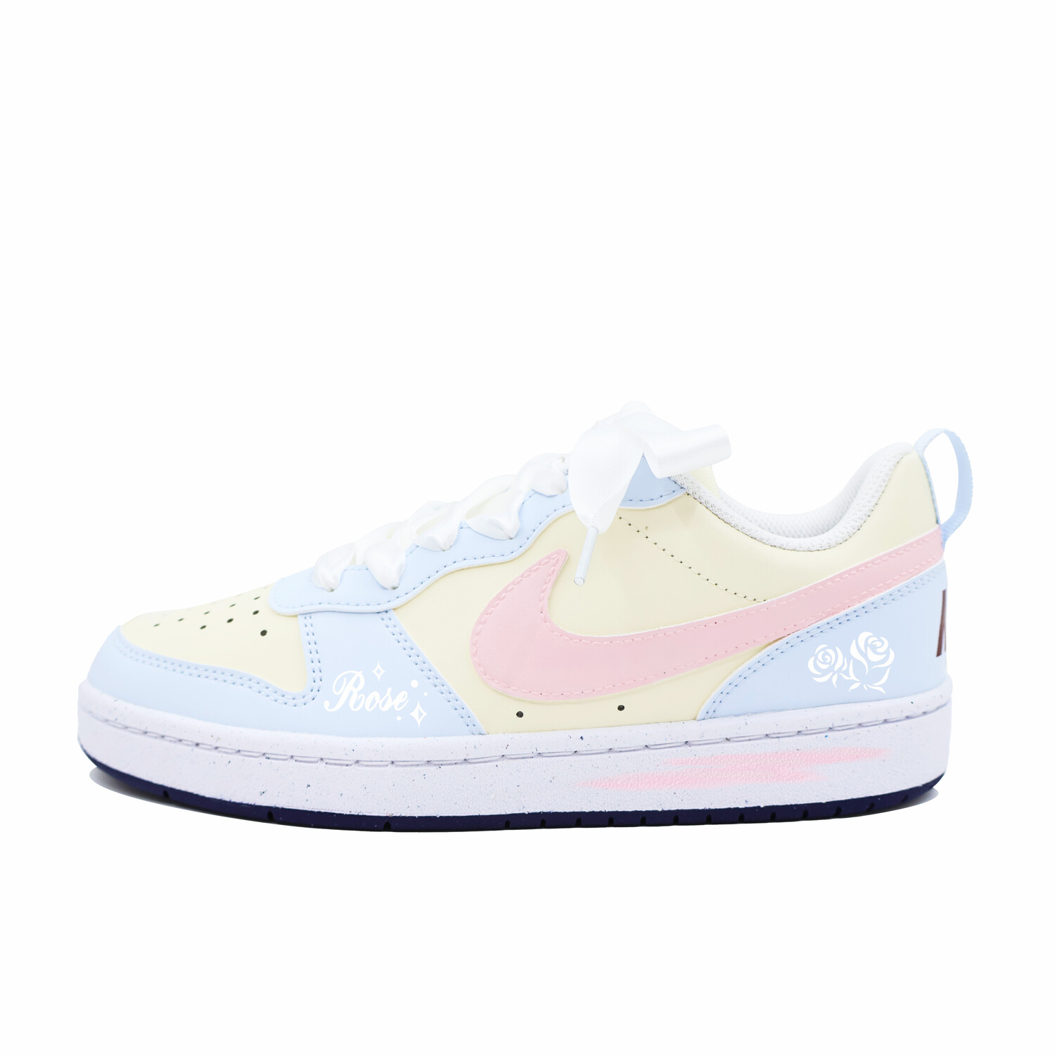 

Кроссовки Nike Court Borough Skateboarding Shoes Women's Low-top Pink/white, синий
