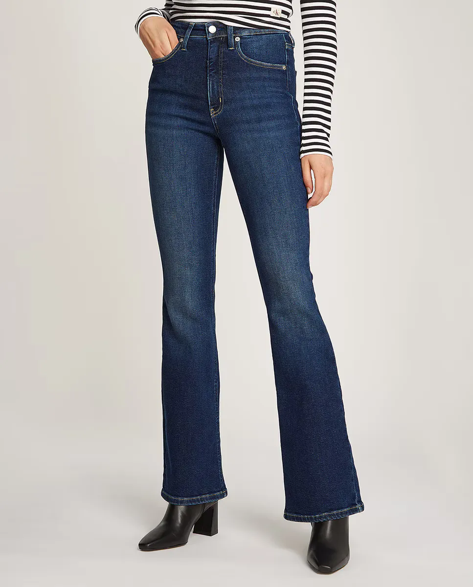 

Женские джинсы скинни с расклешенными штанинами Calvin Klein Jeans, синий
