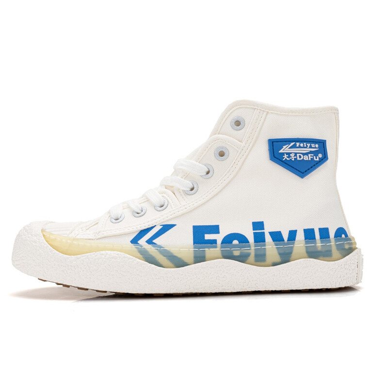 

Женские парусиновые кеды с высоким берцем, белый/синий Feiyue