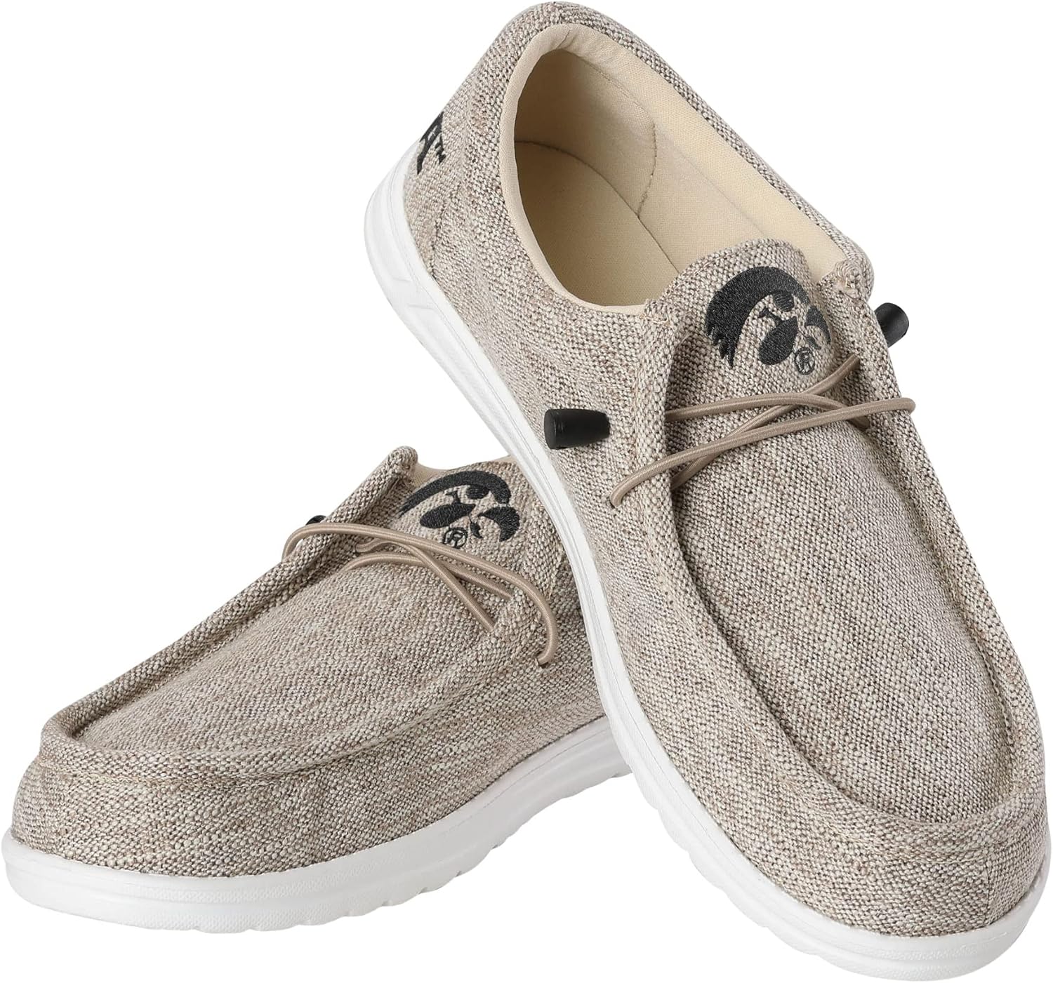 

Мужские легкие мокасины FOCO с логотипом команды NCAA, шнуровка, хлопковая вязаная ткань, Iowa Hawkeyes 9-10