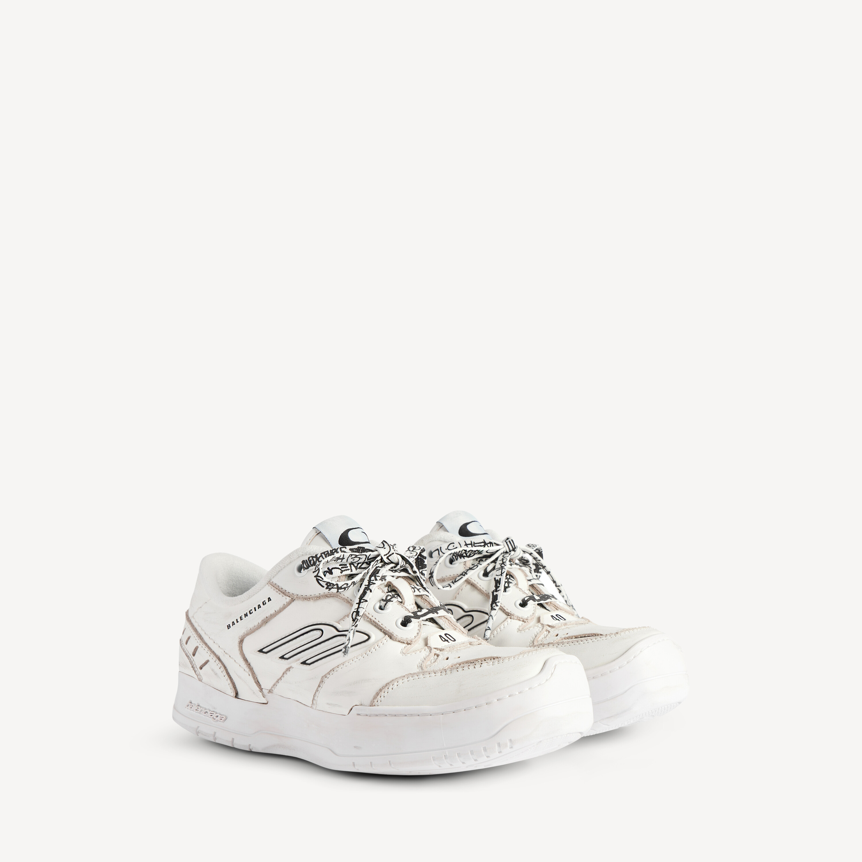 BALENCIAGA Женские кроссовки Hamptons на платформе белого цвета — фото 2