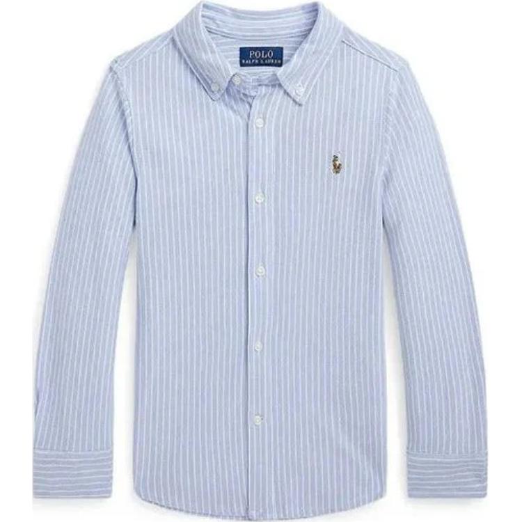 Polo Ralph Lauren Поло в полоску весна-осень Kids' Light Blue — фото 3