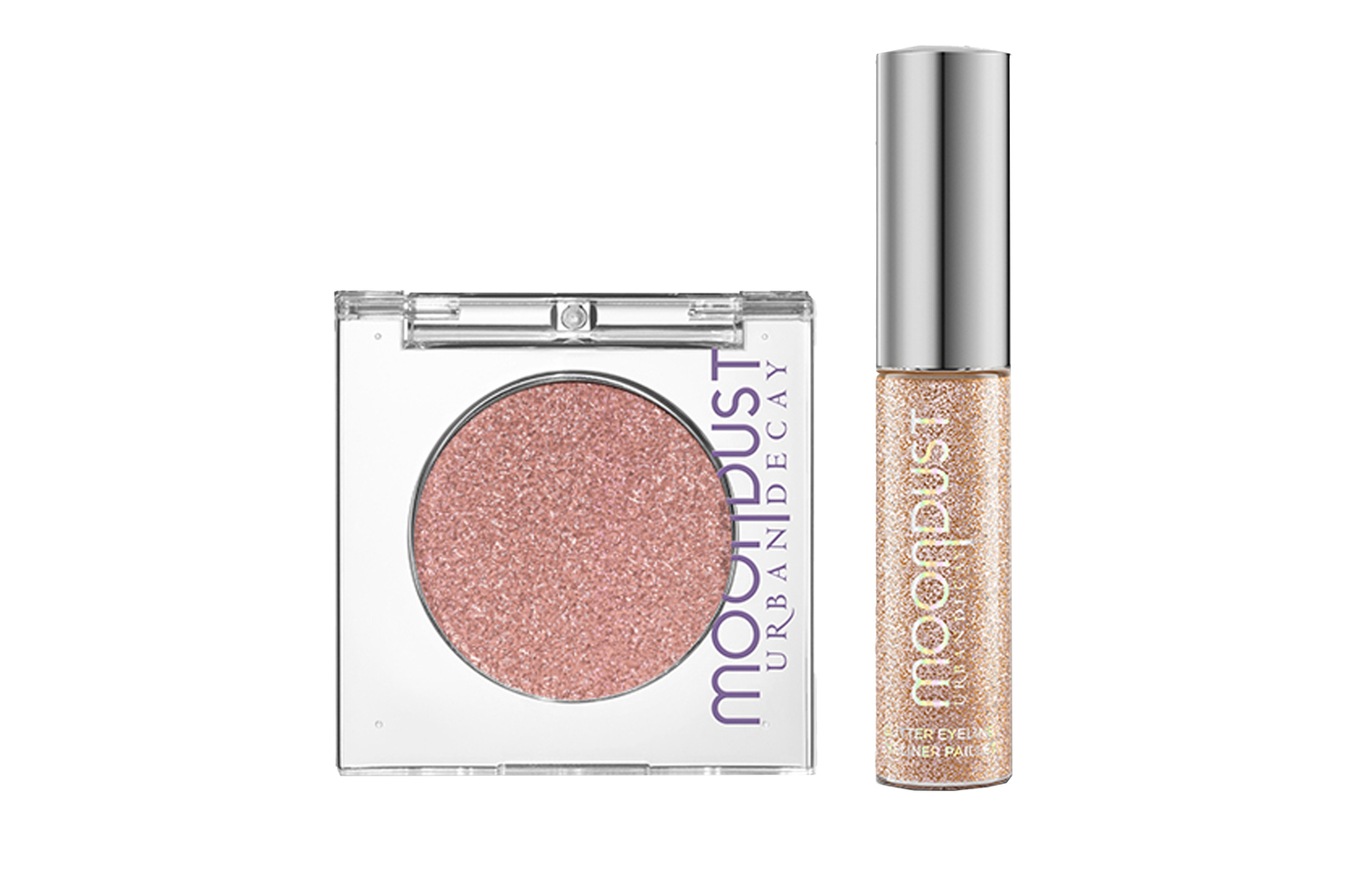 Набор Urban Decay Moondust: тени для век 24/7 Glitter Eyeshadow Galaxy Cowboy + жидкая подводка для глаз с глиттером Galaxy Denim, 1,8 г + 7,5 мл
