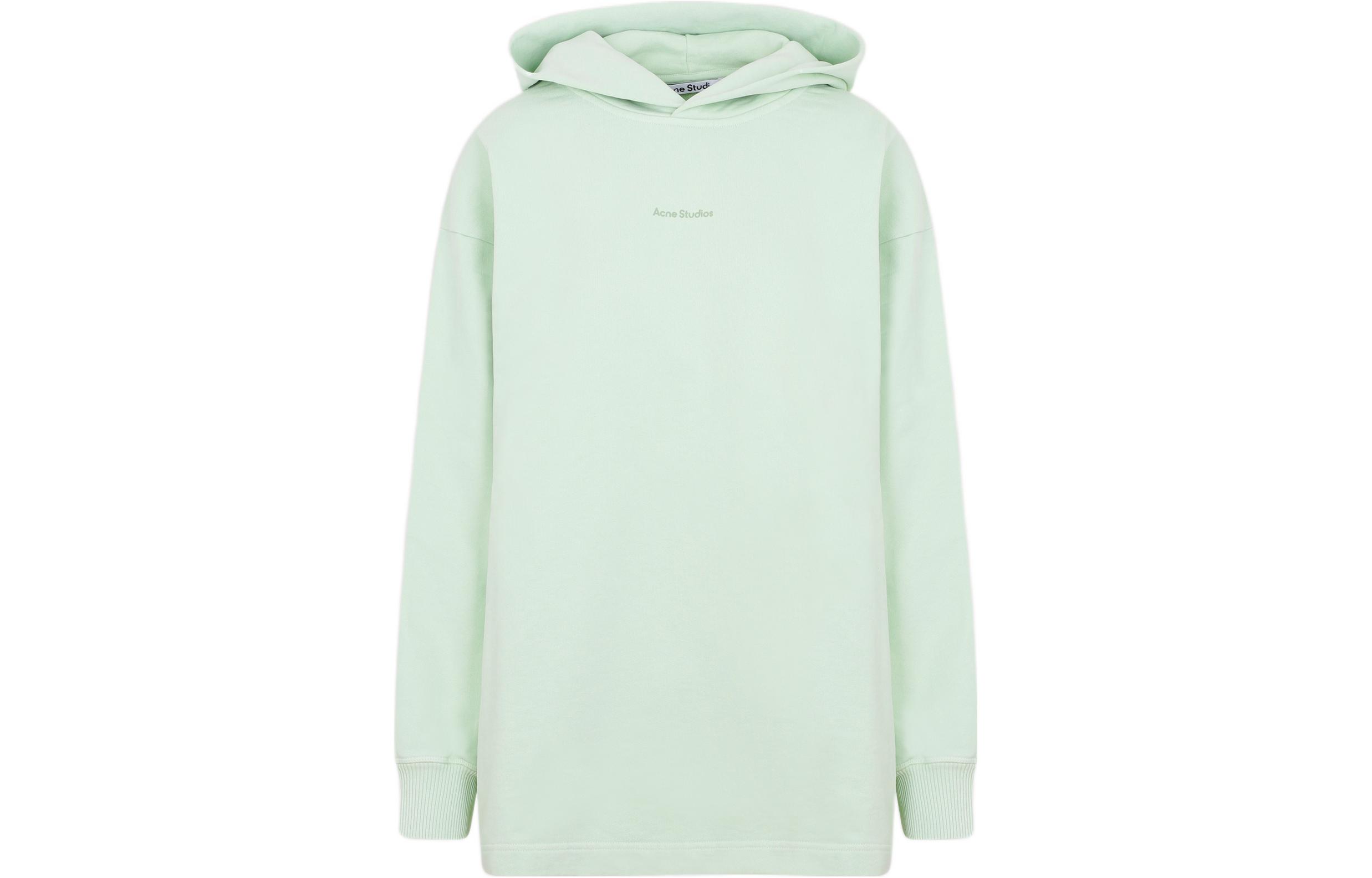 Футболка с принтом логотипа Худи пастельно-зеленая Acne Studios, мятно-зеленая — фото 2