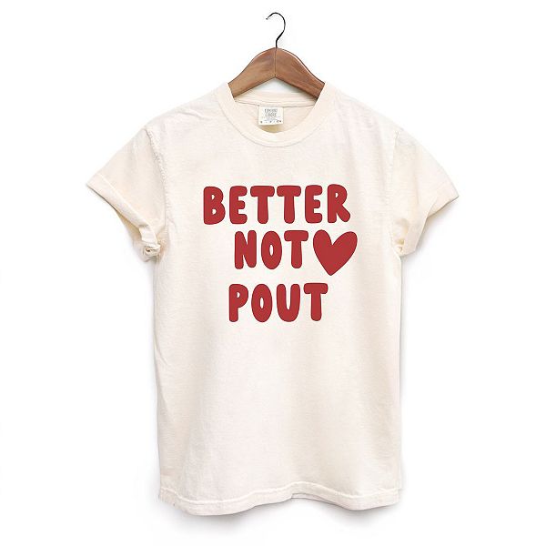 

Футболка Better not pout bold heart garment dyed Simply Sage Market, Ivory