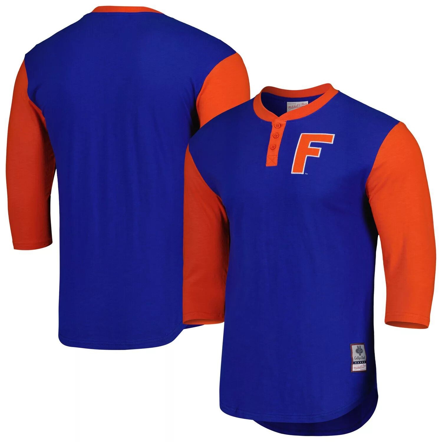 

Мужская футболка Mitchell & Ness Royal Florida Gators Legendary Henley с рукавами 3/4