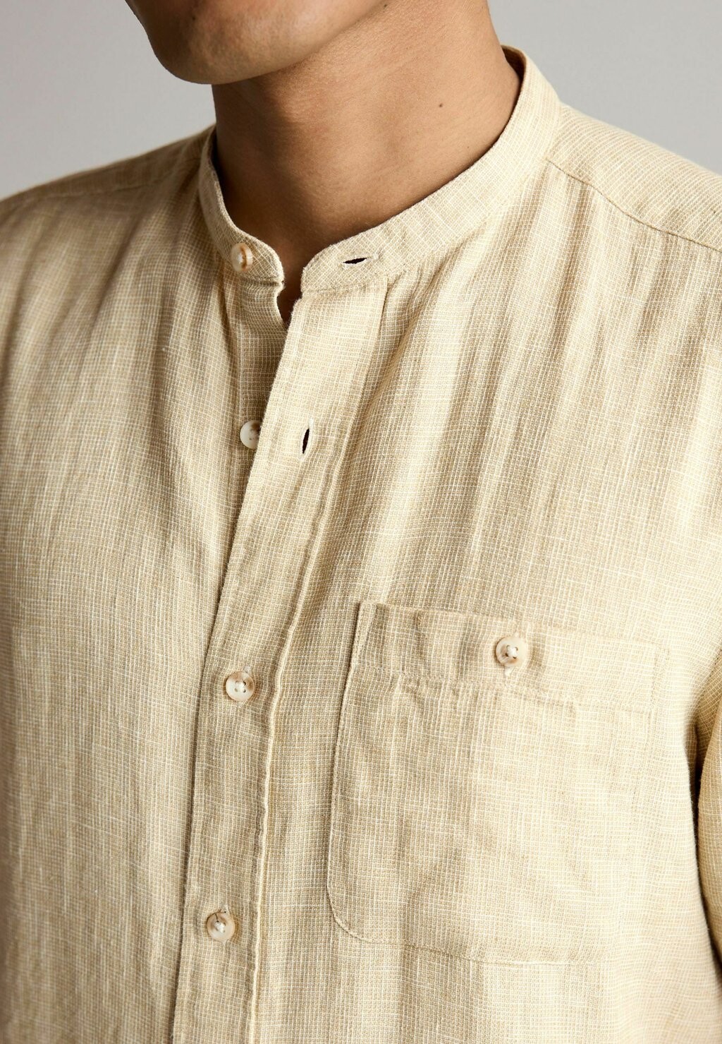 

Рубашка Short Sleeve Grandad Collar Next, бежевый
