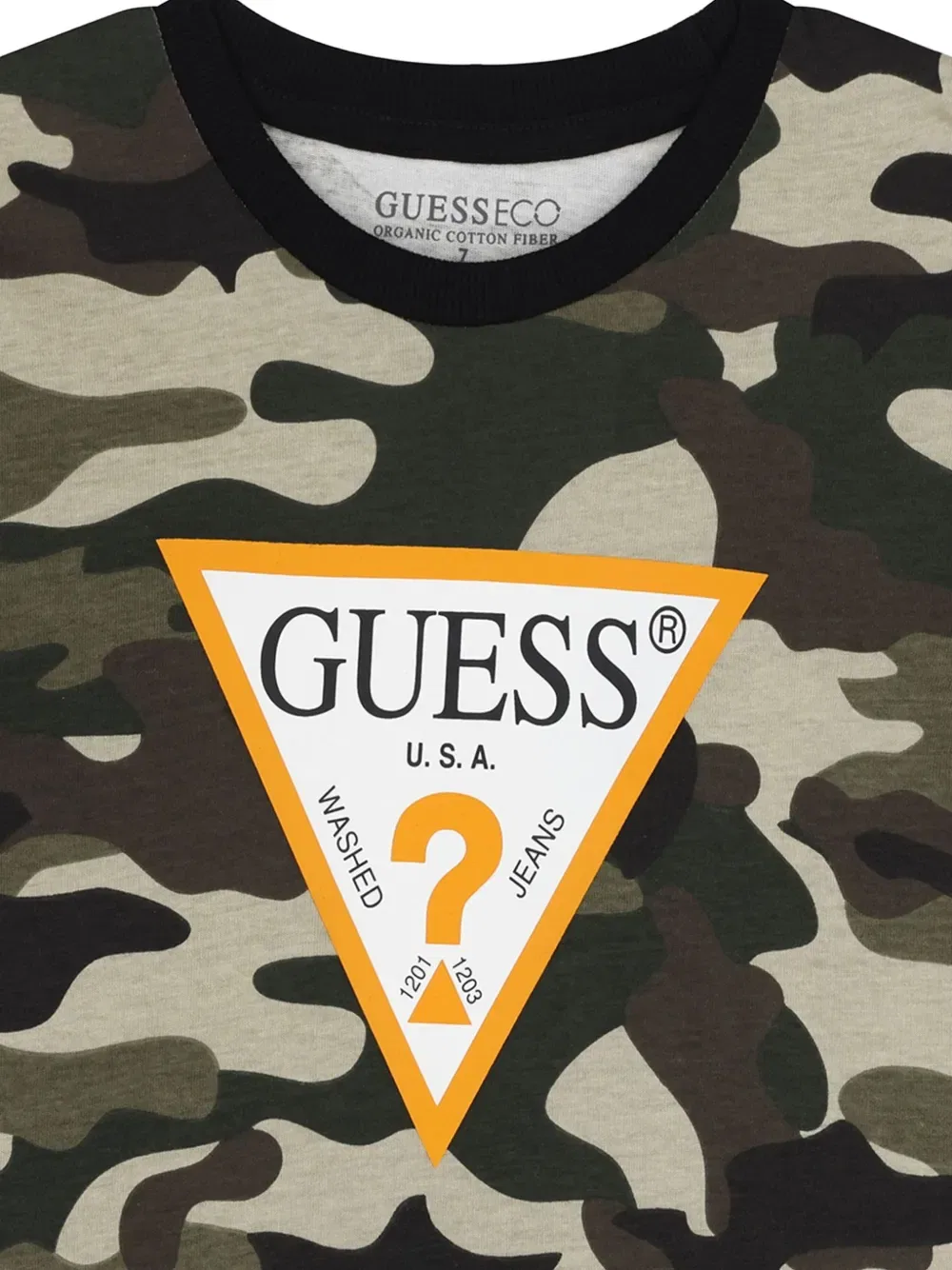Футболка с камуфляжным рисунком Guess Kids, зеленый — фото 3