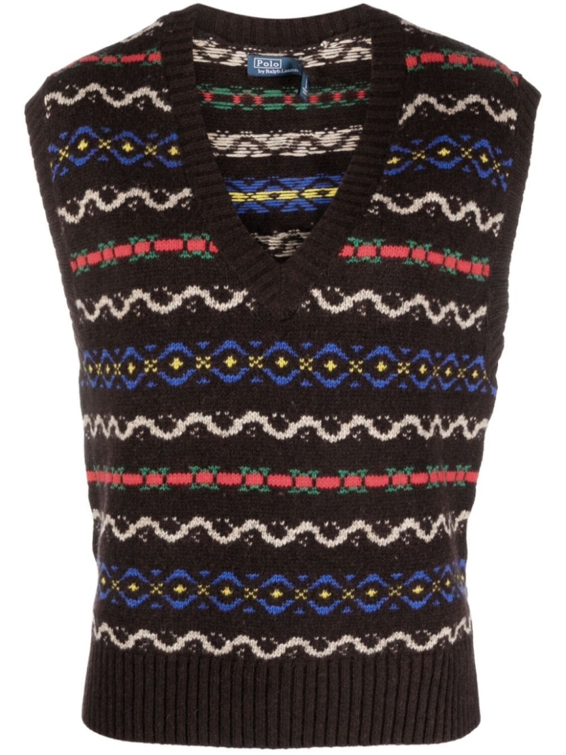 

Polo Ralph Lauren топ вязки интарсия с V-образным вырезом, коричневый
