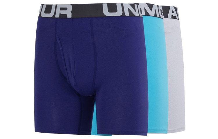 

Мужские боксеры Under Armour, цвет 3 strips (sky blue + gray + navy)