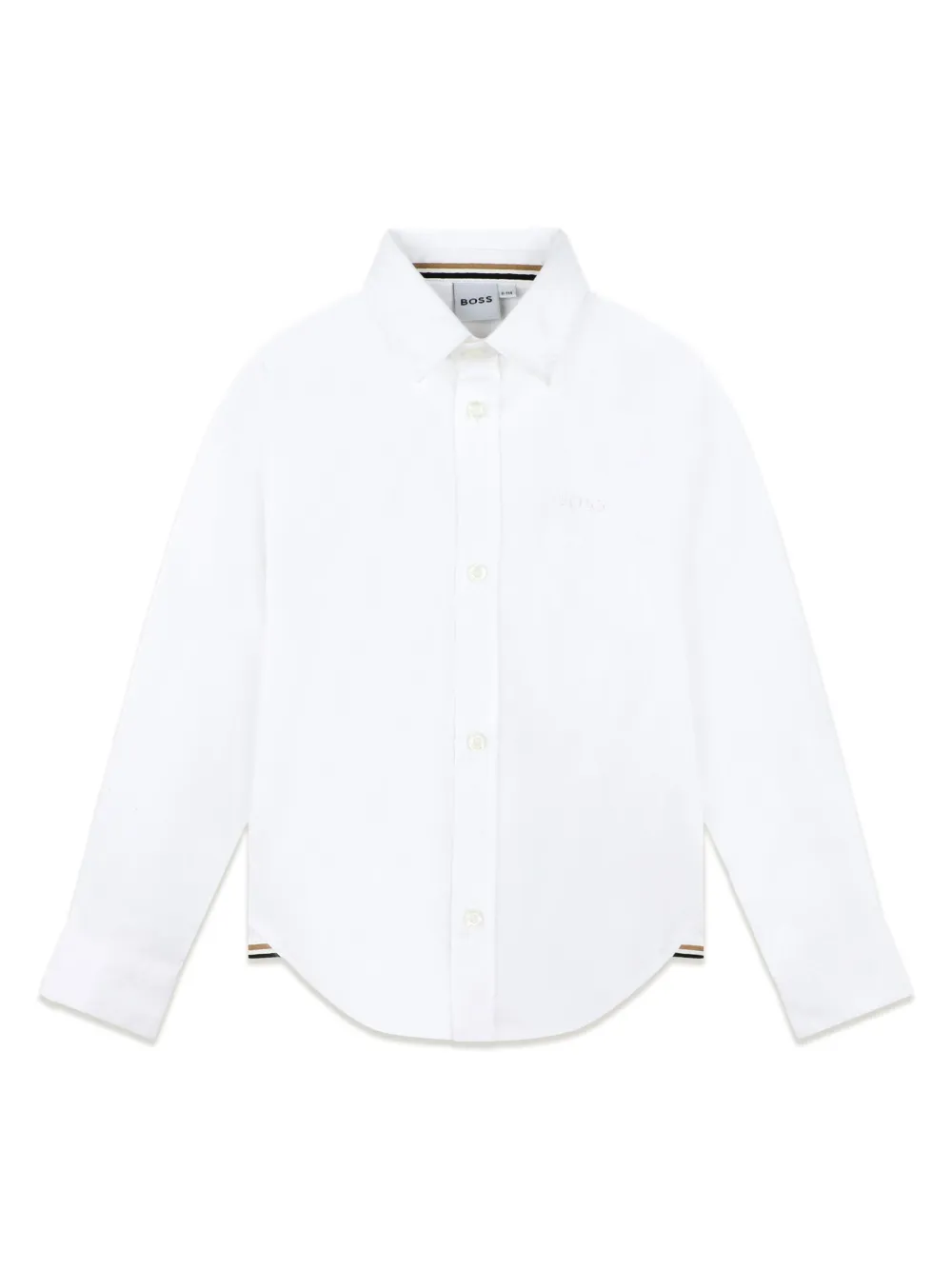 

Рубашка с вышитым логотипом BOSS Kidswear, белый