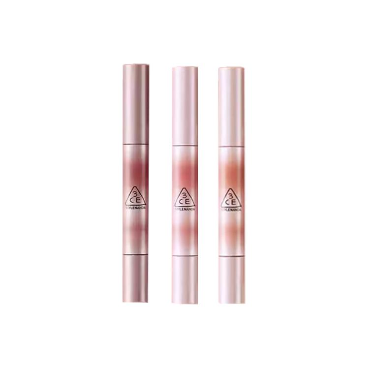 

Зеркальный светлый тонкий тюбик помада-фрост комбинированный блеск для губ глянцевый легко растушевывается натуральный стойкий увлажняющий 1,7г*3 3CE