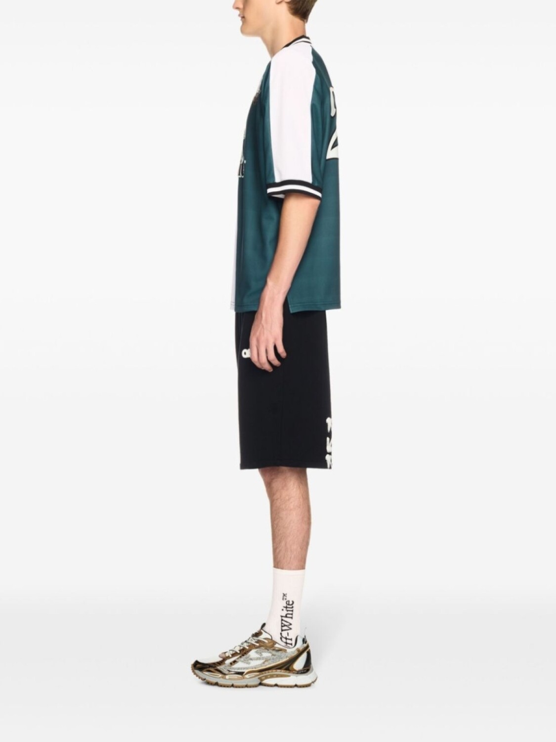 Off-White футболка Tiger 23 Soccer, зеленый — фото 3