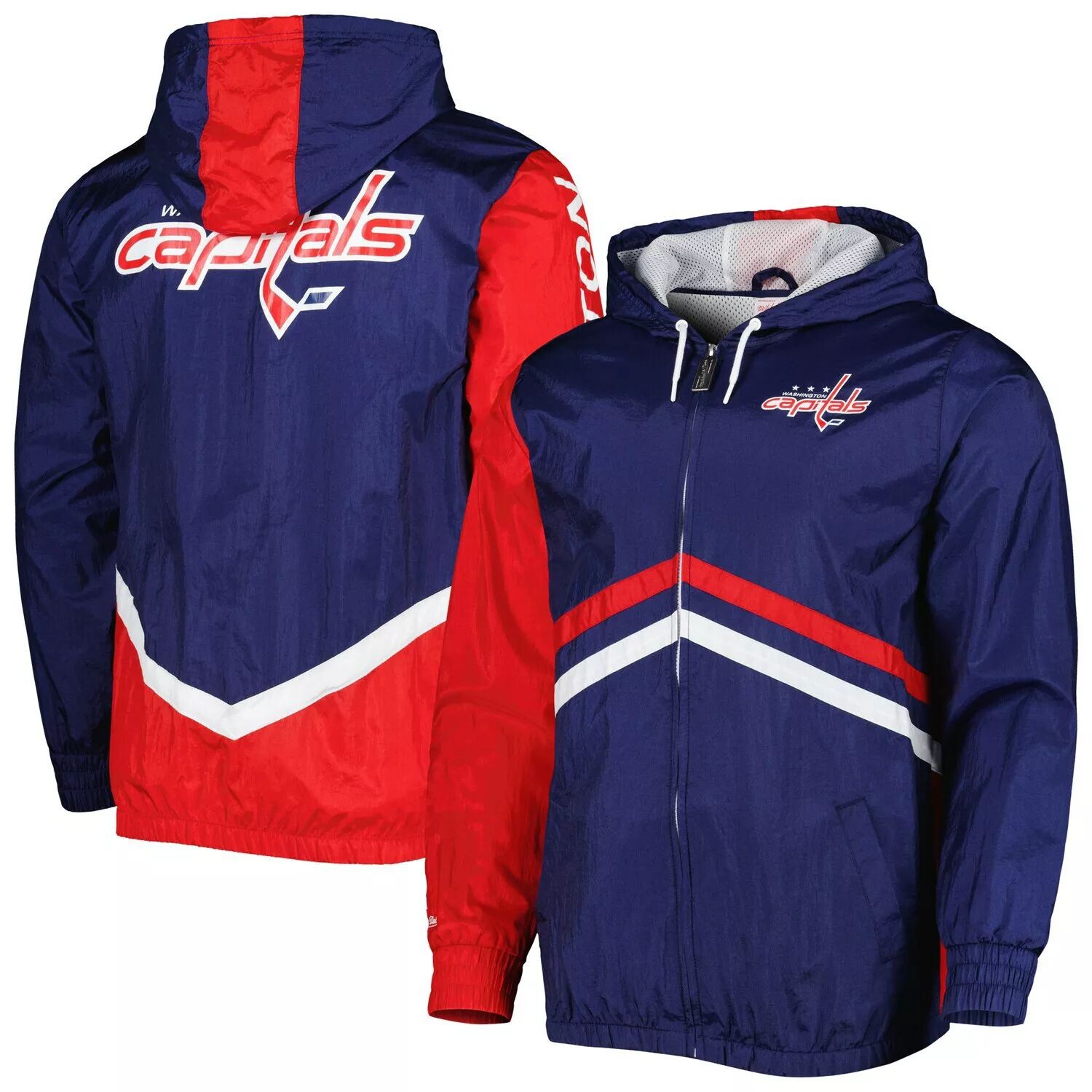 

Мужская ветровка с молнией во всю длину Mitchell & Ness Navy Washington Capitals Undeniable