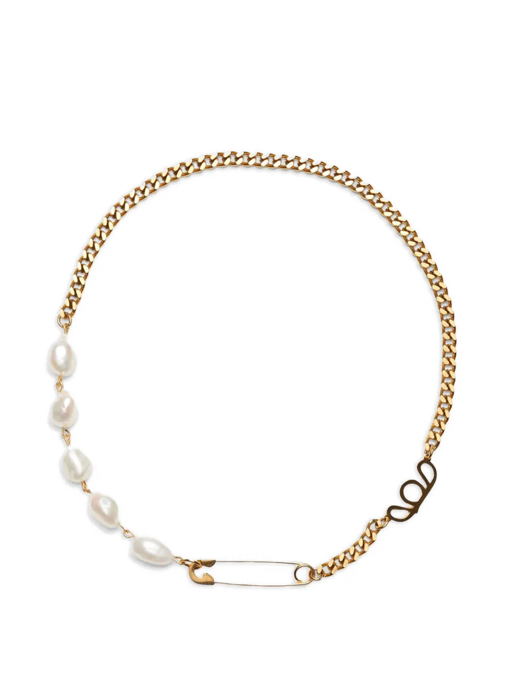 

Колье с жемчугом и декором в виде булавки Labelled Jewellery, золотой