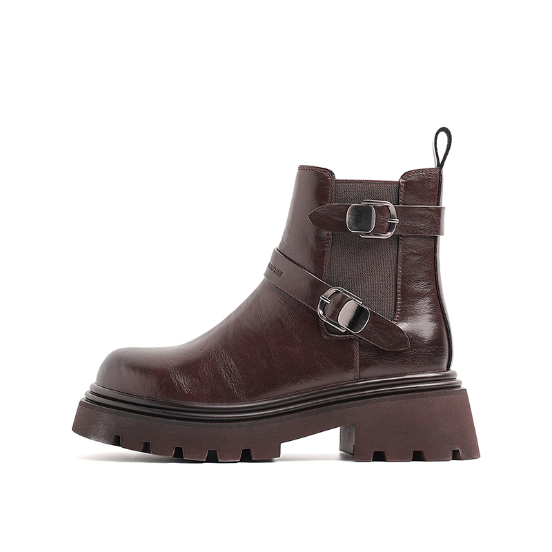 AQUASCUTUM Коричневые женские полусапожки на каблуке 6 см, цвет Brown