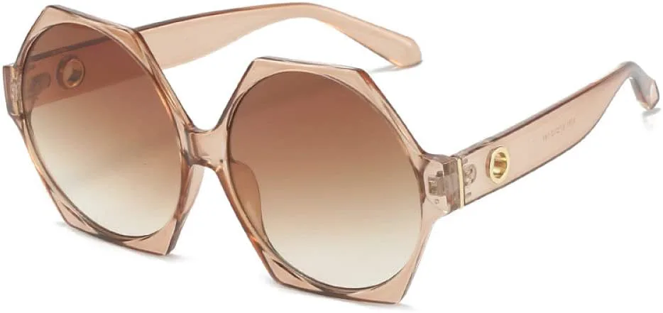 

Солнцезащитные очки в крупной шестиугольной оправе для женщин, солнцезащитные очки с заклепками для мужчин и женщин, солнцезащитные очки UV400 LANGSER, C6