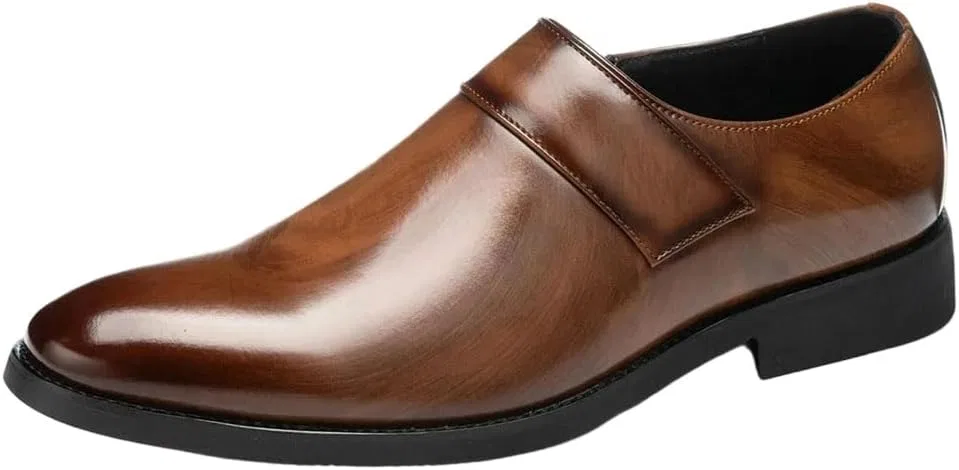 Лоферы кожаные мужские остроносые, Brown