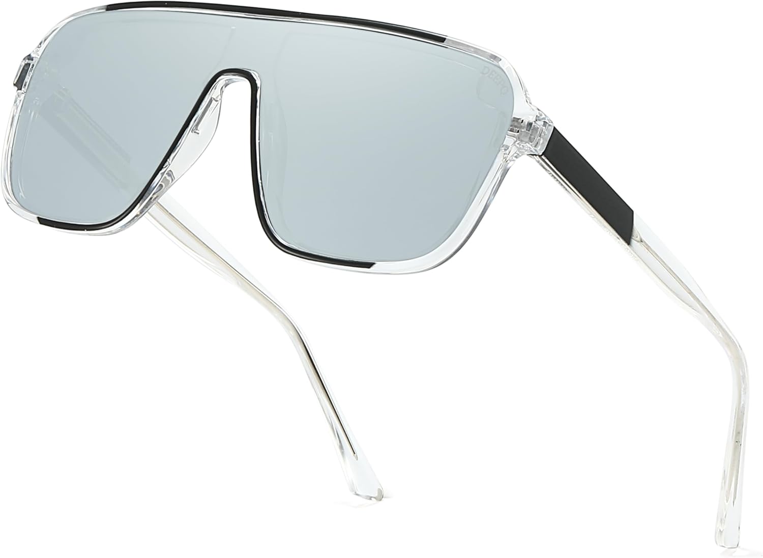 

Поляризованные солнцезащитные очки DeepQ для мужчин и женщин, увеличенные квадратные плоские зеркальные линзы, для спорта, вождения и активного отдыха на природе, Q02 Black/Green