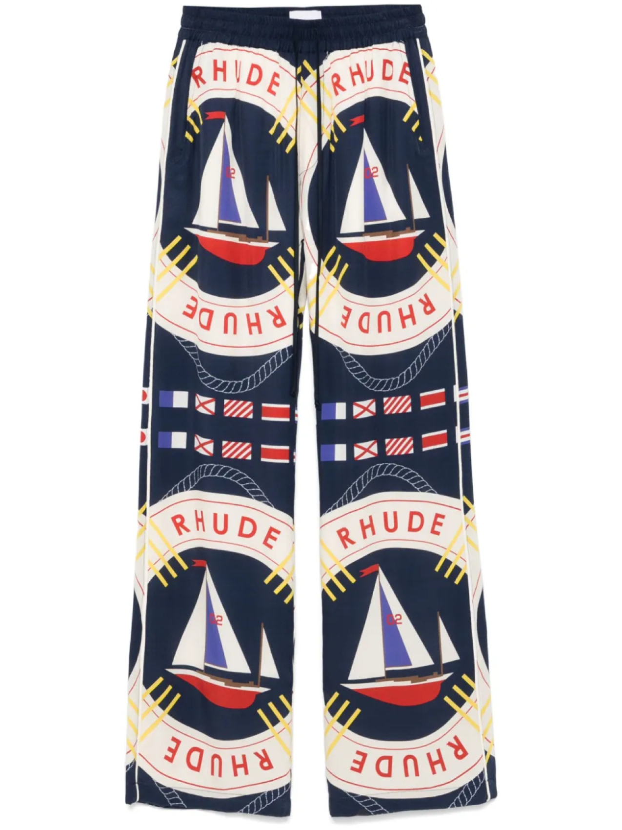 

Шелковые брюки RHUDE Sail Flag, синий