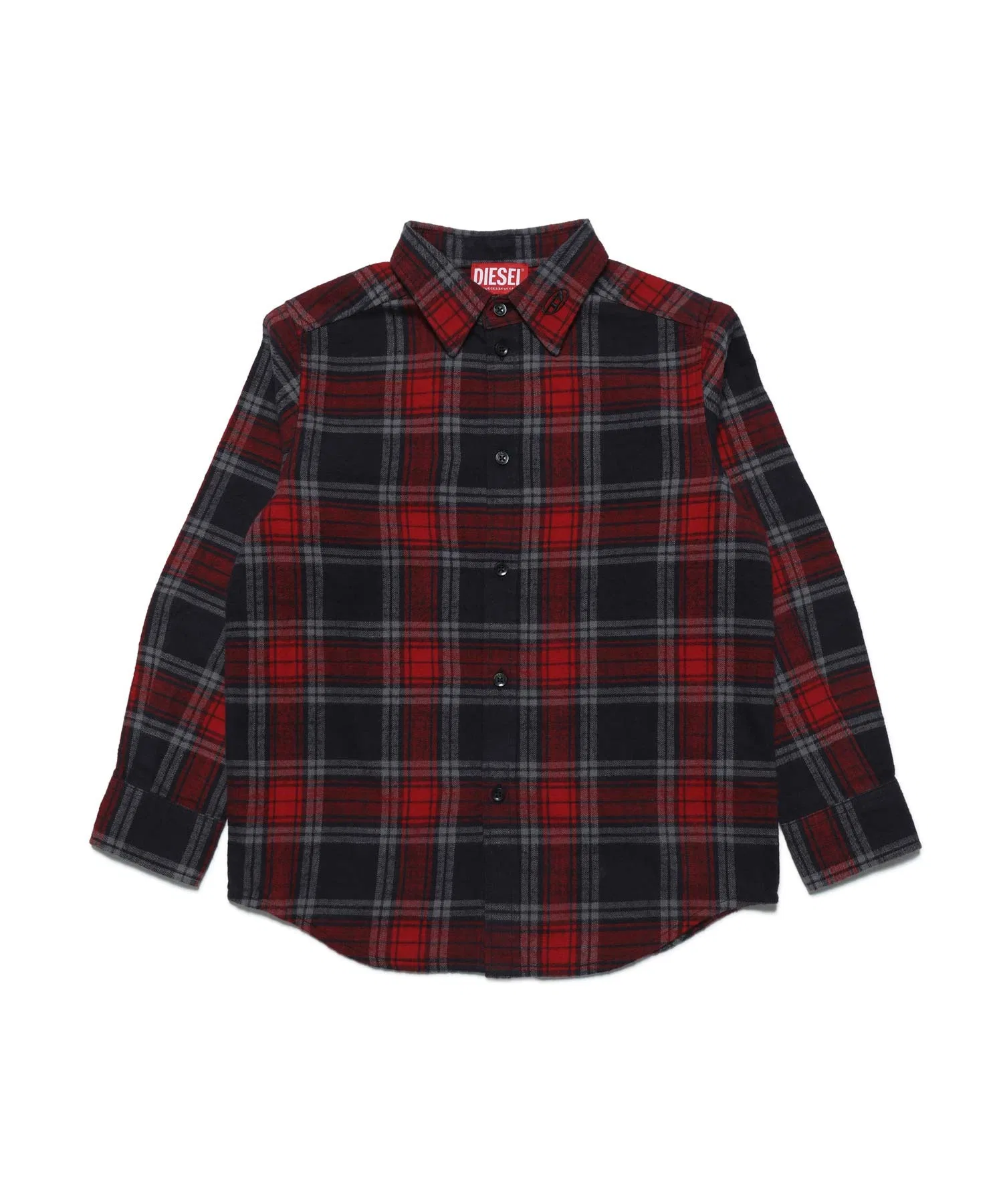 Детская клетчатая рубашка DIESEL KIDS красная — фото 3