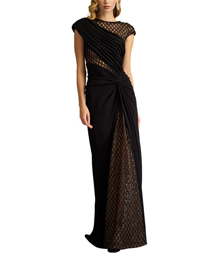 

Платье Jetta Peek-A-Boo Illusion Tadashi Shoji, черный