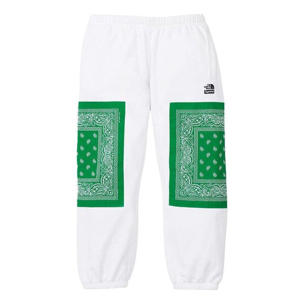 

Брюки x the north face bandana sweatpants 'white green' Supreme, белый