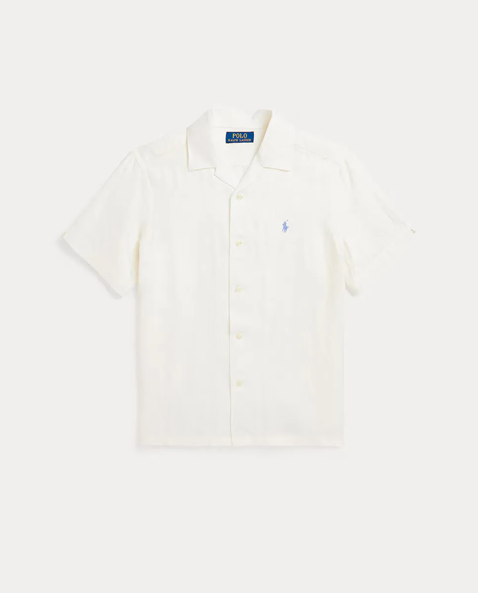 

Льняная рубашка для мальчиков с короткими рукавами Polo Ralph Lauren, белый