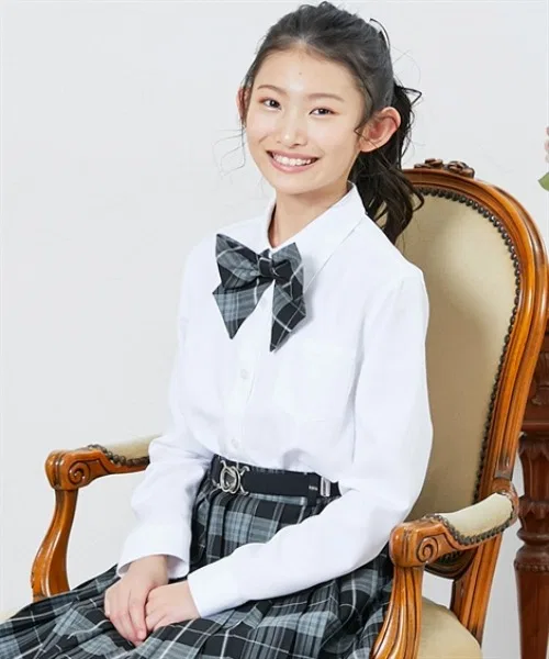 Блузка с бантом для девочек QUNTSTYLE белая