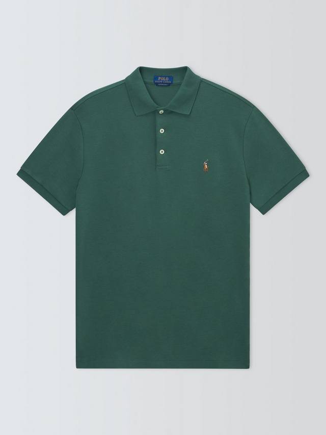 

Хлопковая поло Slim Fit с коротким рукавом Ralph Lauren, Washed Forest