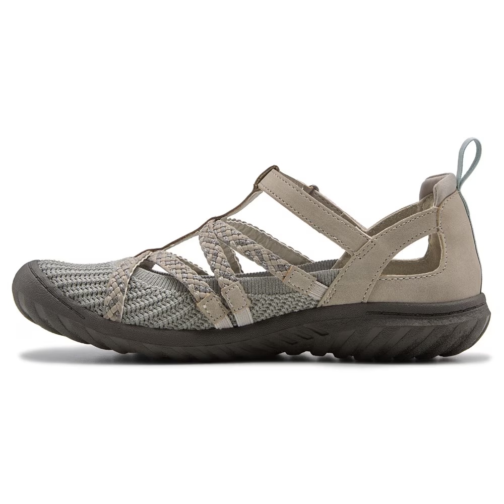 Балетки на застежке Juliana t-strap от Jbu, light grey/gunmetal — фото 3