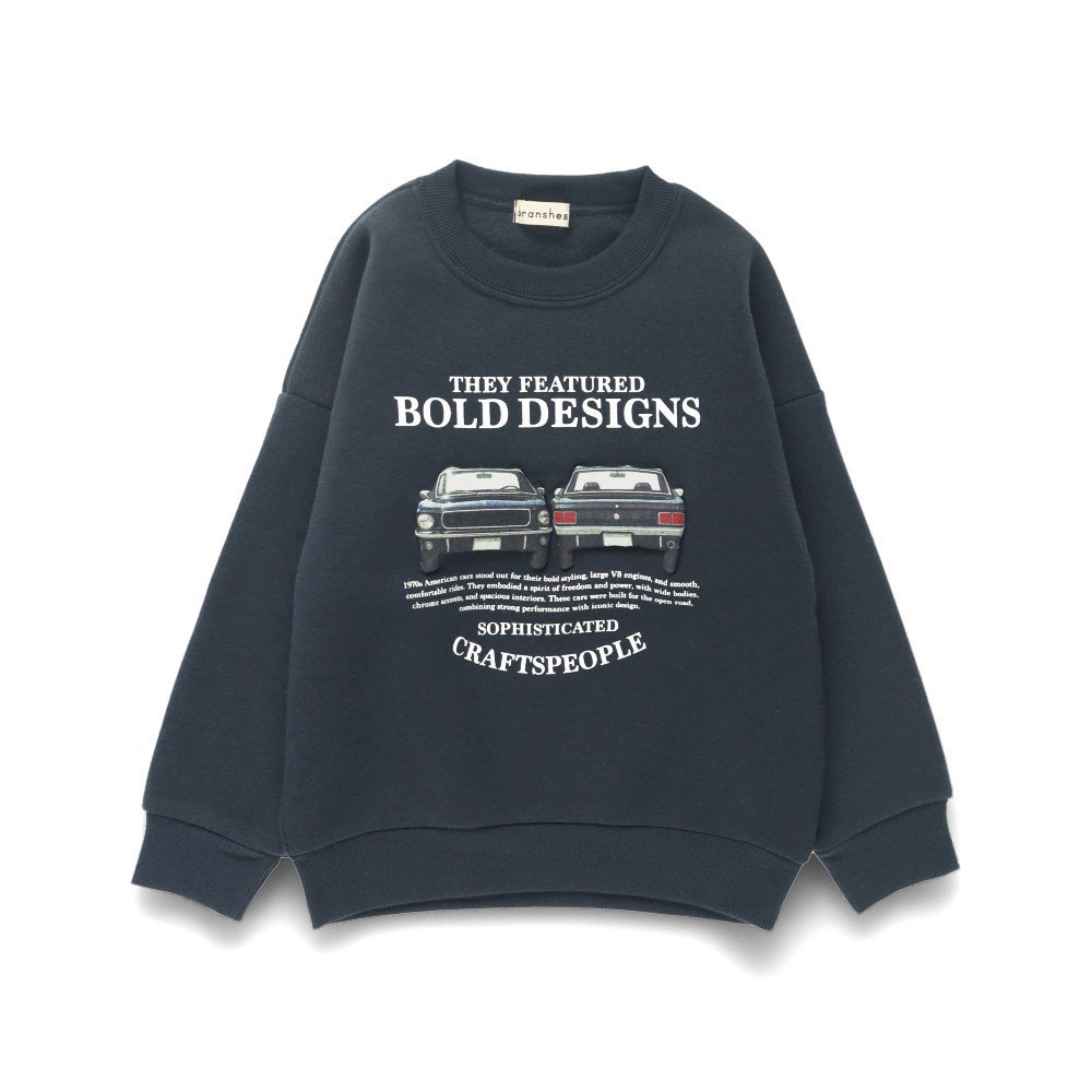 Винтажная толстовка на флисовой подкладке с изображением автомобиля Branshes, Navy blue — фото 2