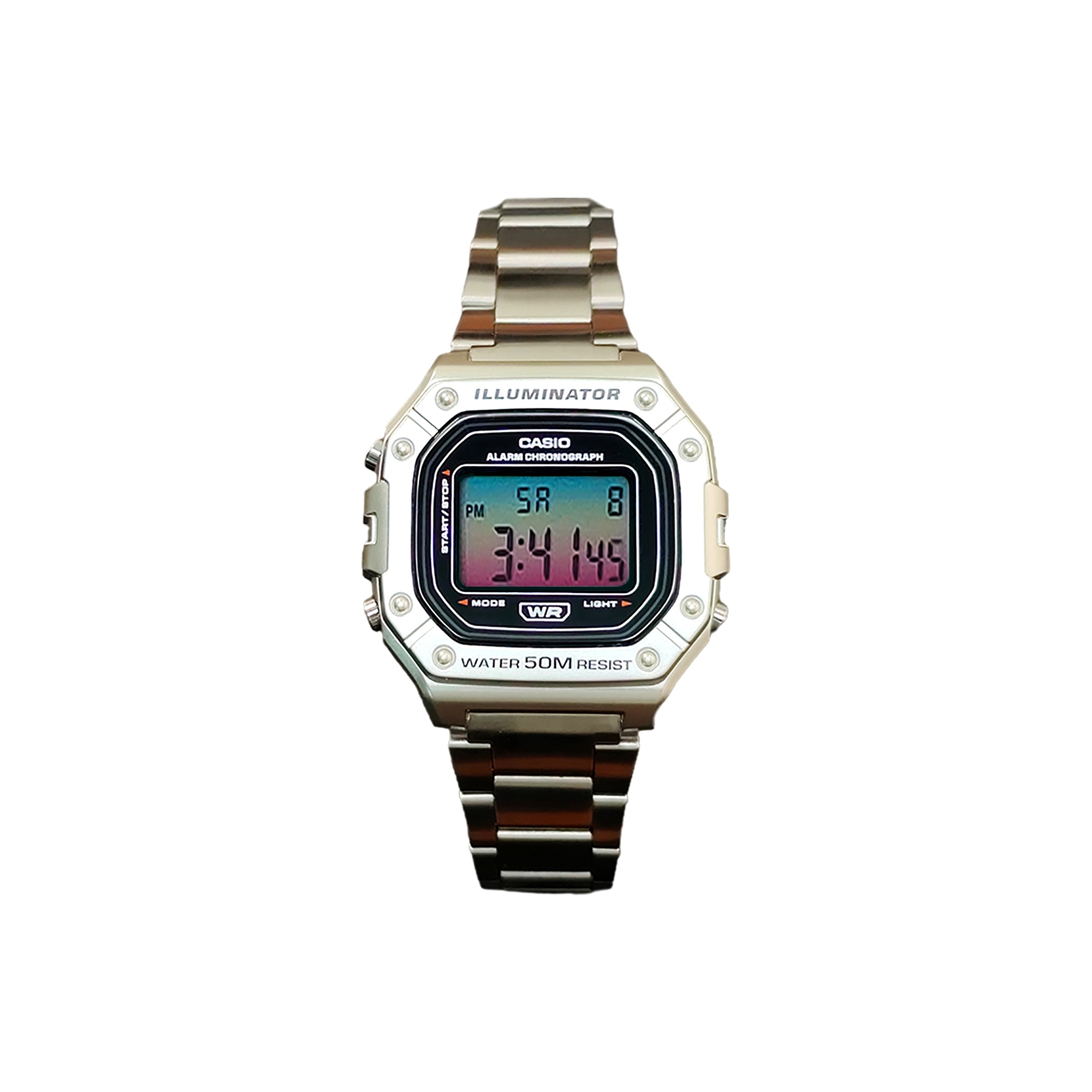

CASIO Часы G Shock W 218HD 1A, Silver Dial with Gradient Blue-Green Glass Lens