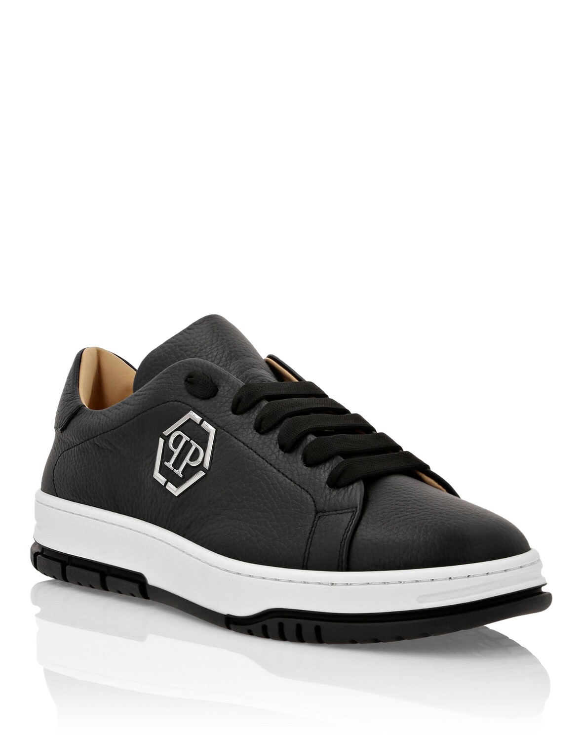 

Кожаные низкие кеды Hexagon Philipp Plein, черный