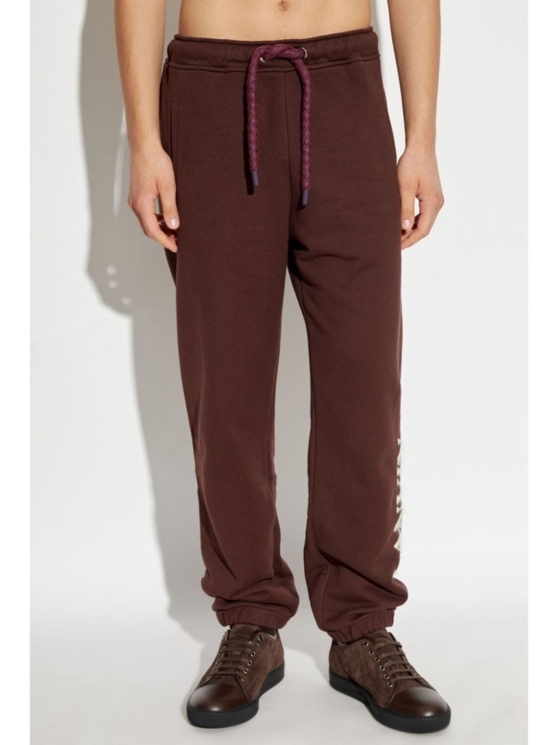 Lanvin спортивные брюки с вышитым логотипом, красный — фото 3