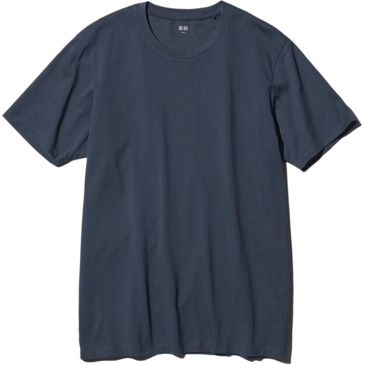 

UNIQLO Футболка унисекс темно-синяя, Синий, UNIQLO Футболка унисекс темно-синяя