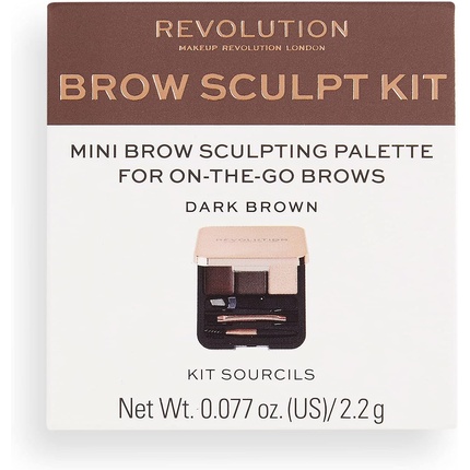 

Brow Sculpt Kit Темно-коричневая палитра для бровей, 2,2 г, Makeup Revolution