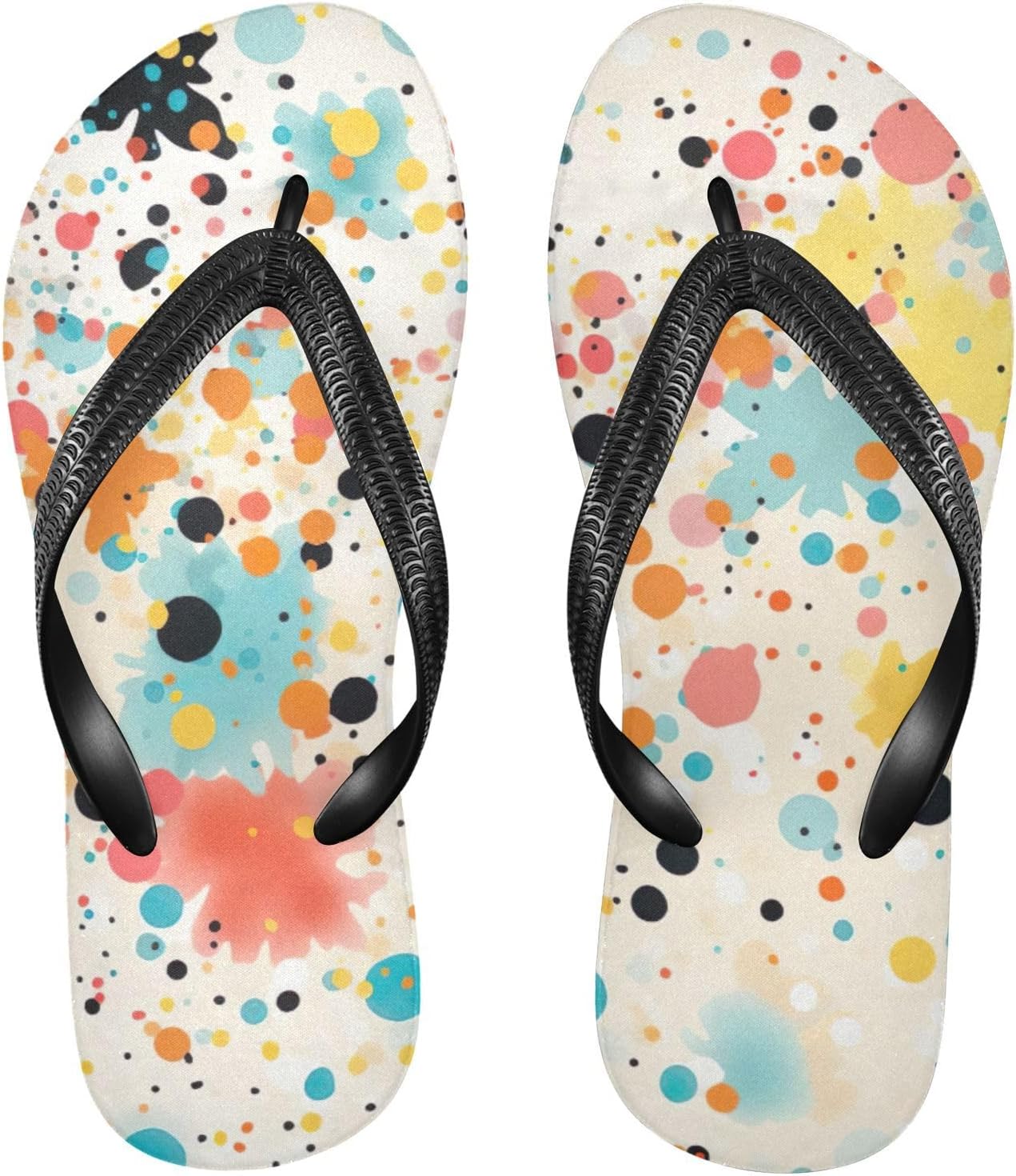 

Пляжные летние сандалии Rainbow Speckle Flip Flop для женщин и мужчин, тапочки для душа Kfbe