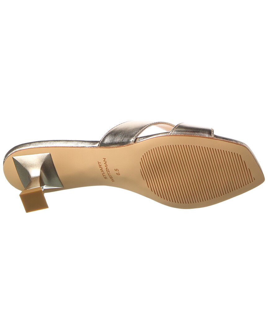 Stuart Weitzman Miami 50 Leather Sandal, золотой — фото 4