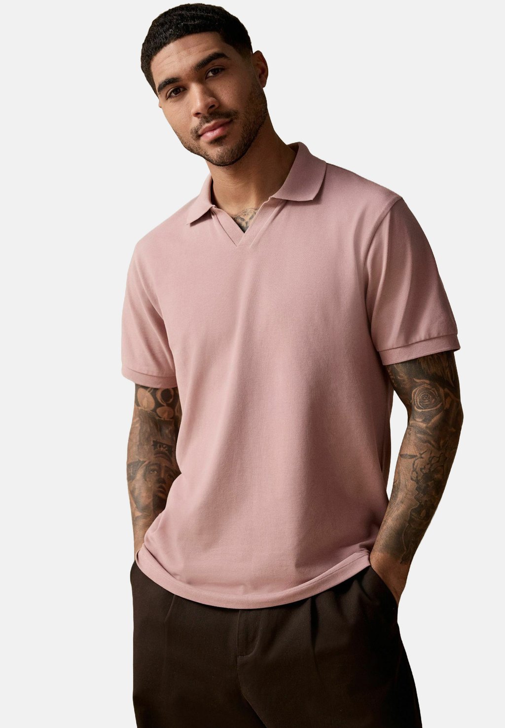 

Рубашка поло REVERE COLLAR REGULAR FIT Next, розовый