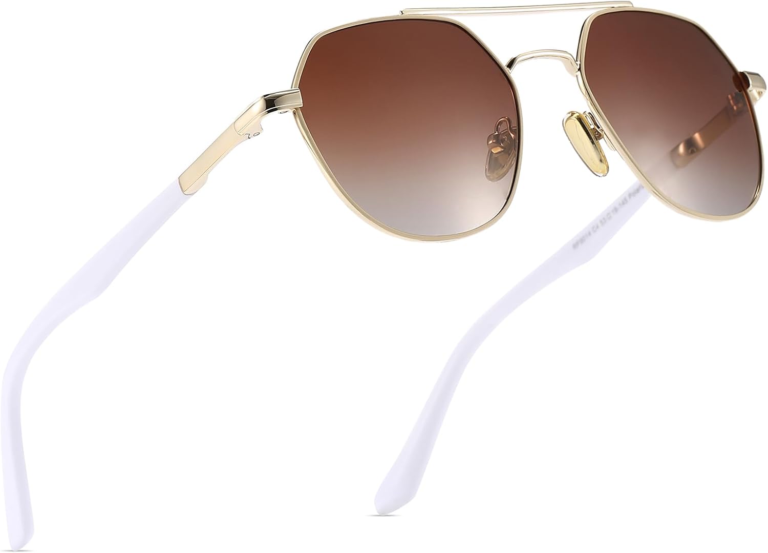 

Поляризованные солнцезащитные очки для женщин и мужчин в классическом стиле «авиатор», защита UV400, дужки из ацетата, металлическая оправа Ricafirla, C4: Brown Gradient Lens / White Arm