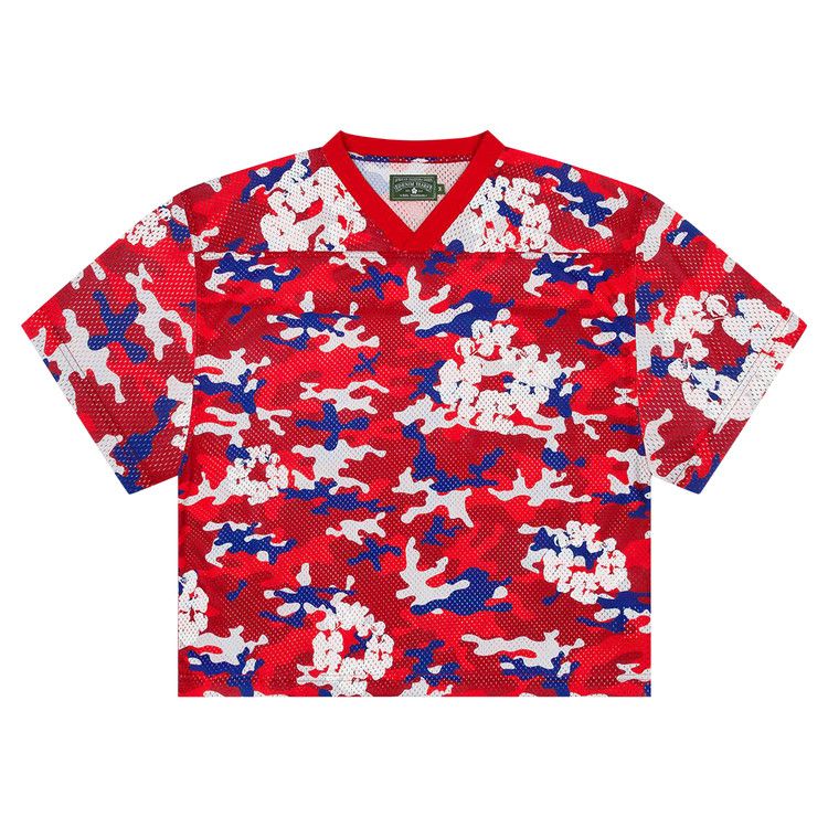

Топ Denim Tears Camo Cotton Wreath Mesh Football Top, Red
