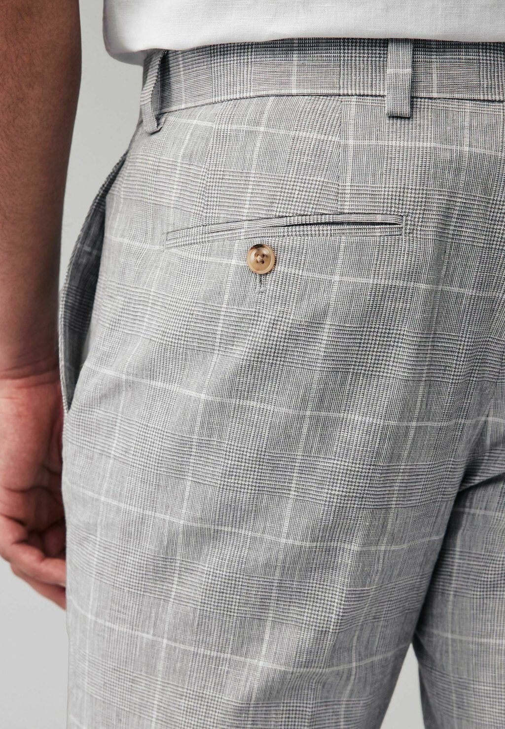 

Костюмные брюки SLIM FIT LINEN CHECK Next, серый